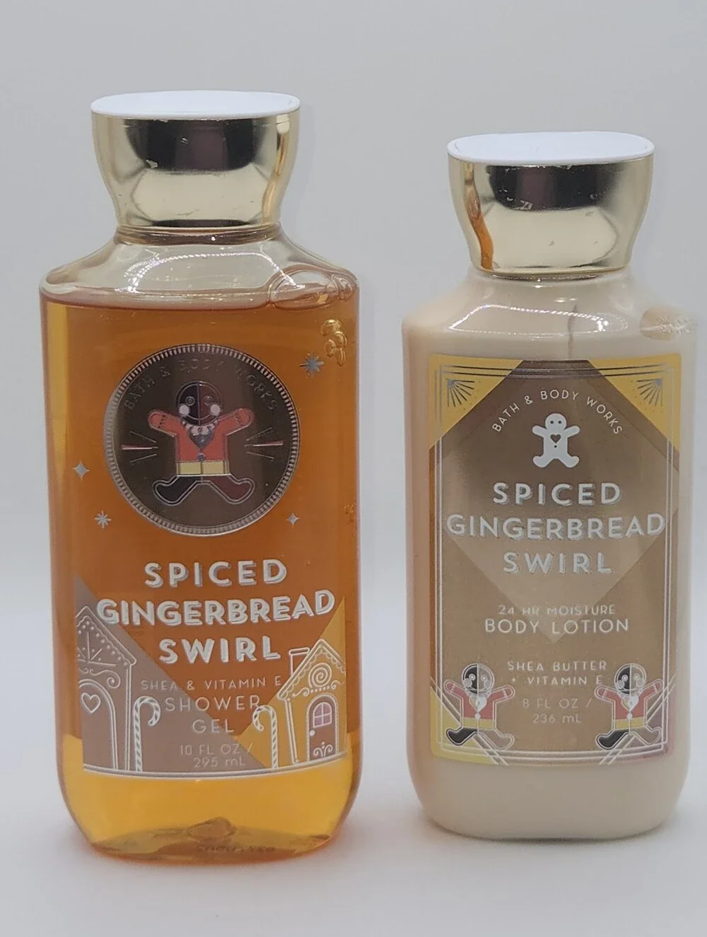 Bath & Body Works Spiced Gingerbread Swirl Shower Gel & Body Lotion Set